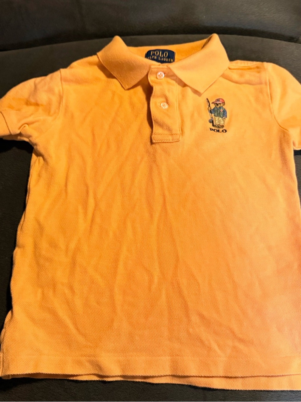 Polo by Ralph Lauren Orange Kids Polo with Embroidered Bear Fisherman